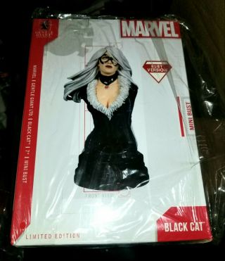 Marvel Gentle Giant Black Cat Mini Bust Ruby Stone Version Statue Spider - Man Mib