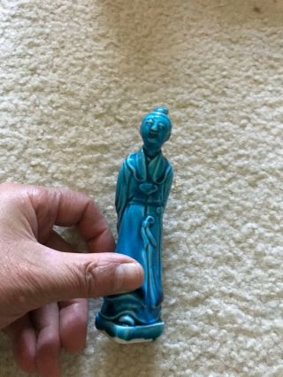 Antique Chinese Blue Porcelain Small Figure (5 - 3/8 " H)