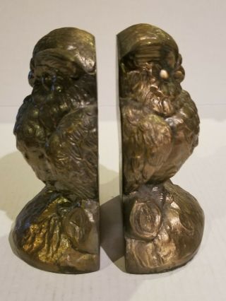 Vintage Pair OWL Cast Metal Brass toned BOOKENDS by A.  C.  R.  Ltd.  Chicago 1970 ' s 2