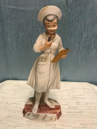Vintage 8” Porcelain Nurse Figurine Japan