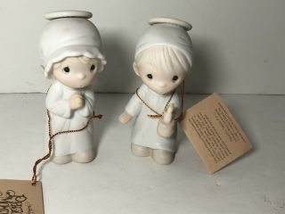 Precious Moments Nativity The First Noel Girl & Boy Angel Nativity Add Ons Cute
