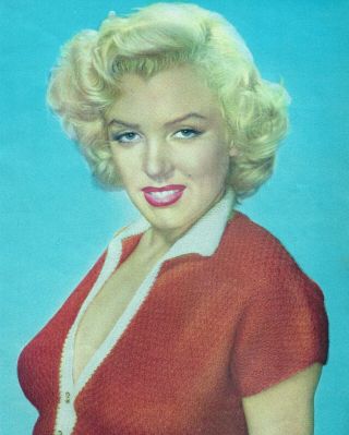 1953 Pin Up Girl Lithograph Young Sexy Marilyn Monroe 381