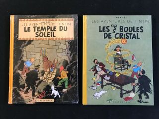 6 Tintin Facsimile Amerique,  Cigares Pharaon,  7 Boules,  Temple Soleil,  Congo,  Rackham