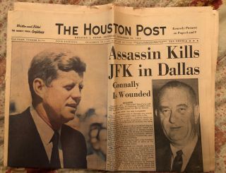 Houston Post Saturday,  November 23,  1963 John F Kennedy Assassinated