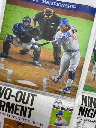 2020 La Newspaper Los Angeles Dodgers World Series Commemorative Special Ed