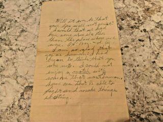 Ephemera Letter - Undated - Raw Love - Great Handwritten Content - Must Read