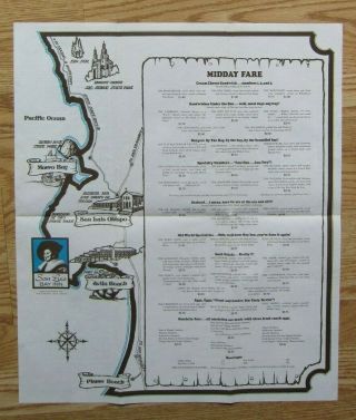 San Luis Bay Inn Map Menu Poster 17 3/4 X 21 ",  Avila Beach,  Ca