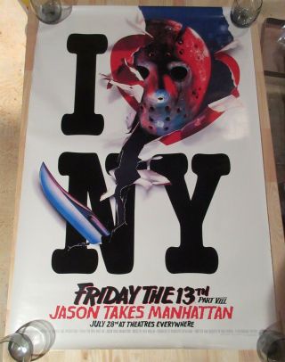 1989 Movie Poster " Friday The 13th Part Viii Jason Takes Manhattan 27 " X 40 "