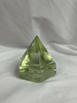 Antique Large Deck Light Green Prism Or Paperweight - 4 1/2 " Tall