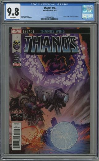 Thanos 16 Cgc 9.  8 Origin Of Cosmic Ghost Rider White Pages 2018