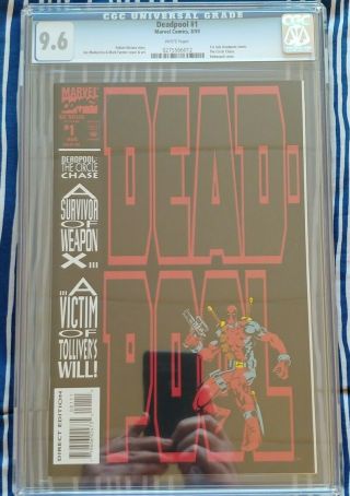 Deadpool 1 (marvel 1993) Cgc 9.  6 Nm,  First Solo Deadpool Comic
