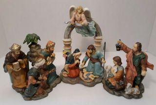 Complete Set Of 3 Avon Porcelain Nativity 2002 Holiday Christmas