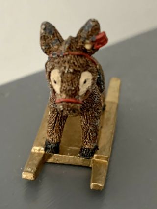 Miniature Dollhouse Metal Steiff Miniature 1.  75” Donkey Rocking Horse