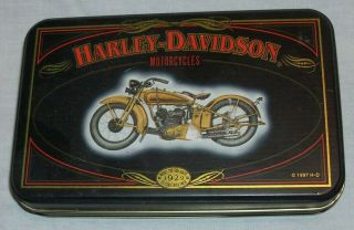 Vintage 90s Harley Davidson Collectible Tin Playing Cards Numbered Use For Covid