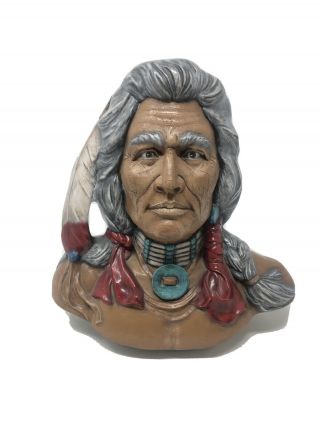 Provincial Mold 81 Type Native American Indian Chief Warrior Ceramic Bust Statue