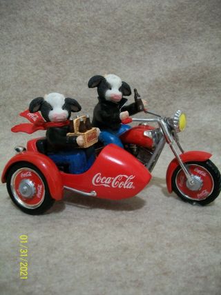 Coca Cola Refreshment For The Open Road - Motorcycle - Cow Figurine