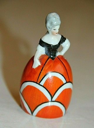 Vintage Unique 2.  75 " Art Deco Lady Porcelain Salt Shaker,  Rare Find,  Numbered