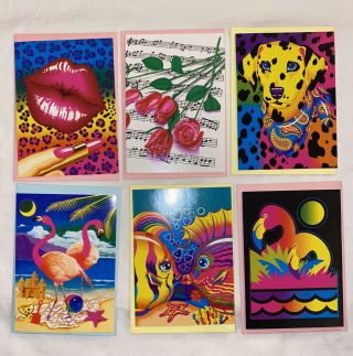 6 Perfect Vintage Early 1990s Lisa Frank Greeting Note Cards Envelopes
