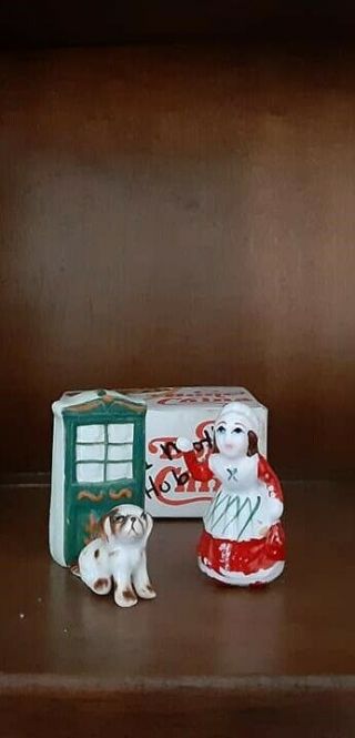 3pc Mother Hubbard Mini Nursery Rhyme Figurines Vtg Bone China In Boxes