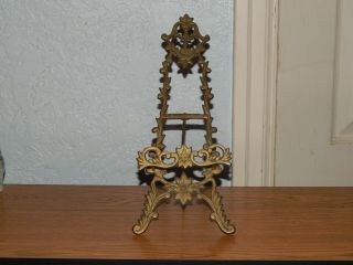 Vintage Andrea By Sadek Brass Picture Easel Plate Or Book Stand 12 " Ornate