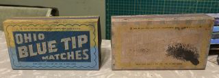 Vintage 1955 Ohio Blue Tip Matches Full Boxes