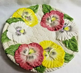 Fitz & Floyd Ff 1990 Spring Pansy Plate Dish Container 7 " Wide