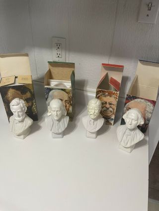 Avon George Washington,  Benjamin Franklin,  Teddy Roosevelt,  Abraham Lincoln Bust