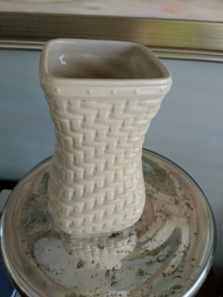 Longaberger Pottery Woven Tradition Ivory Reflections Large Hostess Vase