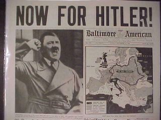 Vintage Newspaper Headline World War 2 Germany Army Nazi Hitler To Die Wwii 1943