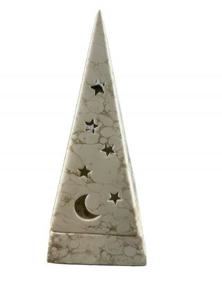 Partylite 2 Piece Pyramid Galaxy Tea Light Candle Holder Moon And Stars - Retired