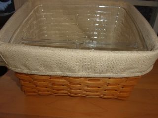 Longaberger Card Keeper Basket Combo Ivory Liner And Protector