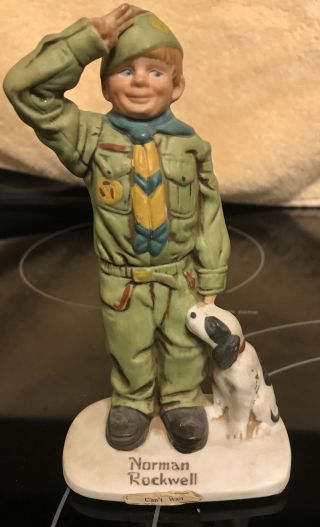 Vintage 1981 Norman Rockwell " Boy Scouts Of America " Vintage Porcelain Figure,
