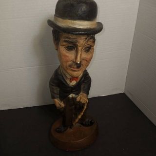Esco Charlie Chaplin Chalkware 16 " Vintage Statue Figure Chalk Ware Vintage