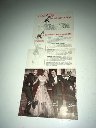 High Society Movie Promo Brochure Poster 1956 Grace Kelly Frank Sinatra Musical