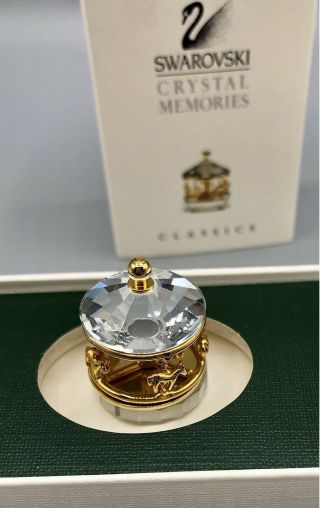 Swarovski Figurine Crystal Memories - Carousel (merry Go Round) Gold 171194 Box
