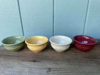 Longaberger Pottery Set Of 4 Dessert/berry Bowls Multicolor