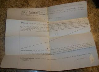 1847 Antique Wheatland Ny Land Title Deed Legal Document Jacob Widener Miller