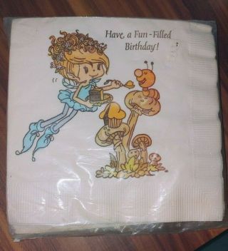 Vintage 1982 American Greetings Herself The Elf Fairy Fairies Napkins For Party