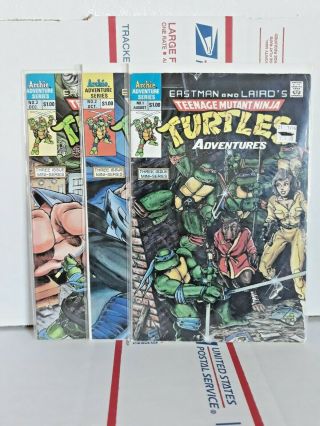 Teenage Mutant Ninja Turtles Adventures 1,  2 & 3 Archie Comics 1988
