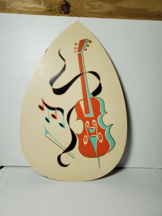 Vintage Turner Wall Accessory Violin Painting Mid Century A865 Tear Drop 12x18