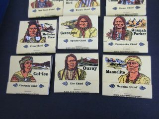 Set of 12 OHIO MATCH CO 1979 Native American INDIAN CHIEFS Geronimo Sitting Bull 3