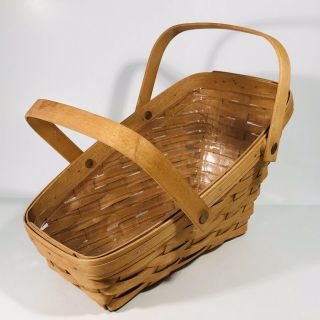 1994 Vintage Longaberger Medium Vegetable Basket Handwoven W/ Protector