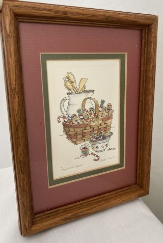 Longaberger 1986 Gingerbread Basket Framed Print,  Signed By Charleen Cuckovich