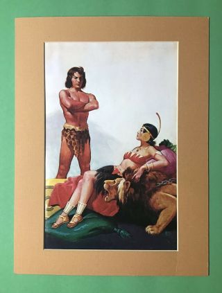 Tarzan And The City Of Gold Matted Print Art By Studley Burroughs Edgar Rice