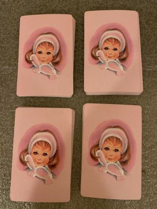Vintage Full Deck Of Playing Cards Pink Charmin Girl
