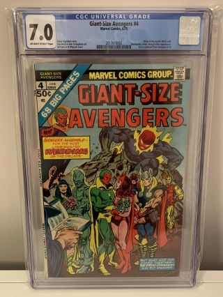 Giant - Size Avengers 4 - Cgc - 7.  0 - Vision And The Scarlet Witch