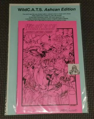 Wildcats 1 Pink Ashcan (1992) Image Comics Jim Lee 2925/5000 Wildc.  A.  T.  S.  Rare