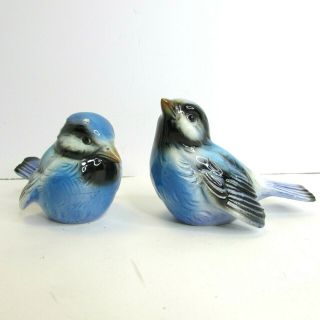 Vintage Goebel Blue Birds Figurines West Germany Porcelain Set Of 2 Cv 72 74