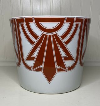 Fitz And Floyd Art Deco 1976 Red Ice Bucket
