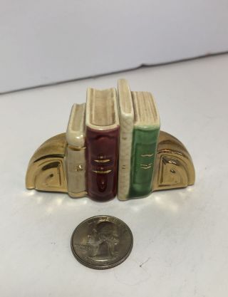 Vintage Arcadia Miniature Books And Bookends Salt & Pepper Shakers